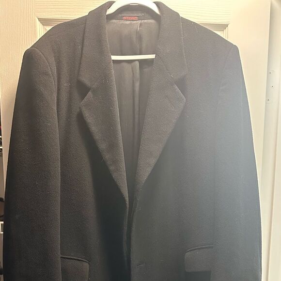 Men’s L44 Cashmere black long coat - Picture 3 of 9